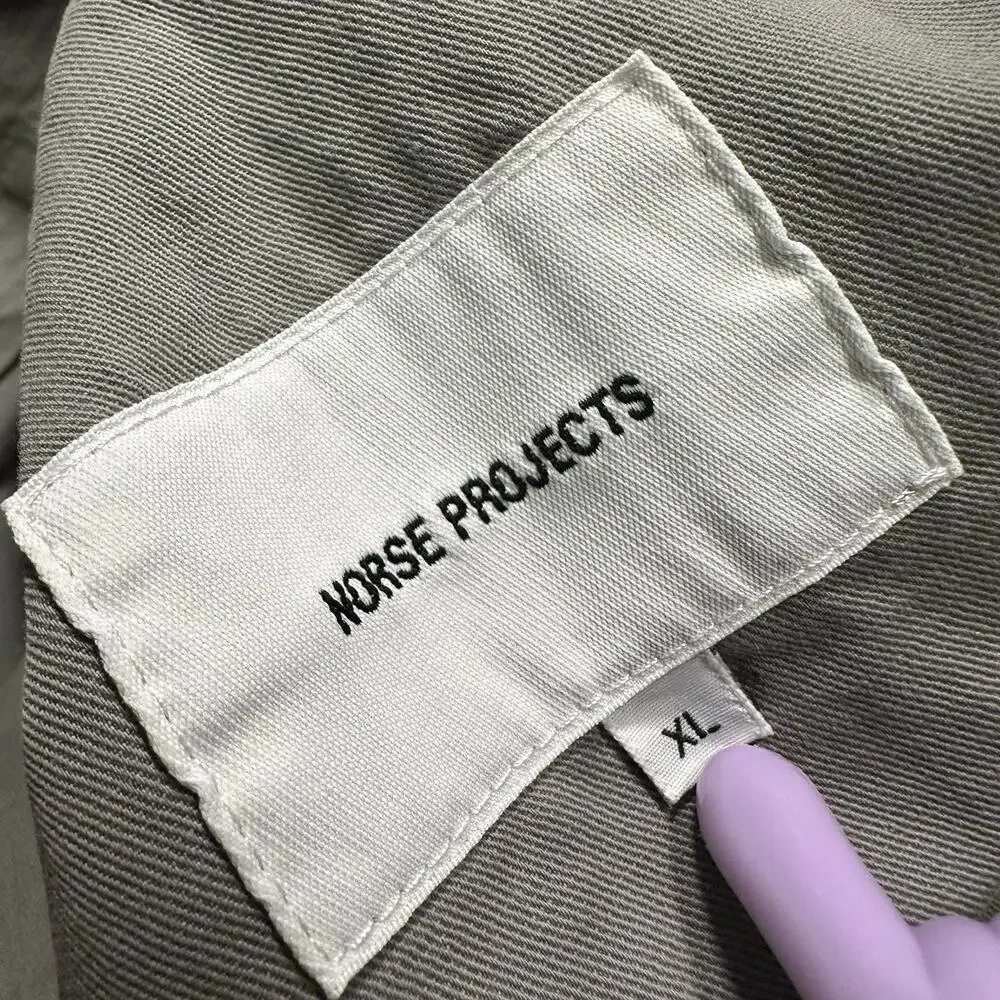 Norse Projects Kyle Overshirt Jacket Mens XL Gray Linen Cotton Layer Utility Alt